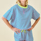 Deann Turquoise Striped Set Top