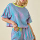 Deann Turquoise Striped Set Top