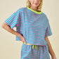 Deann Turquoise Striped Set Top