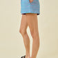 Deann Turquoise Striped Set Shorts