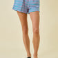 Deann Turquoise Striped Set Shorts