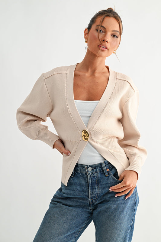 Evan Beige Cardigan