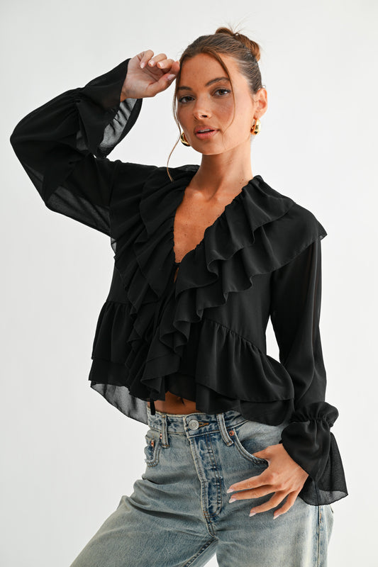 Emma Black Blouse