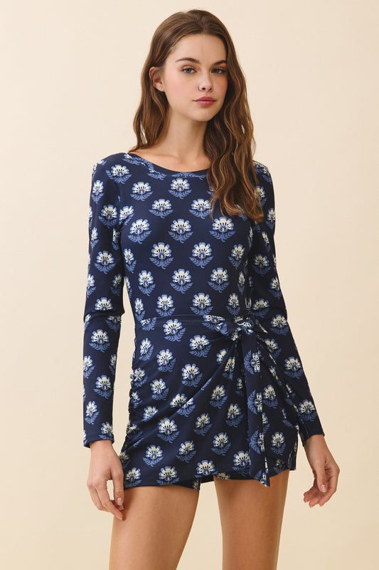 Terra Navy Print Dress