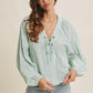 Isla Green Stripe Blouse