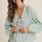 Isla Green Stripe Blouse