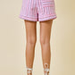 Daisy Pink Striped Set Shorts
