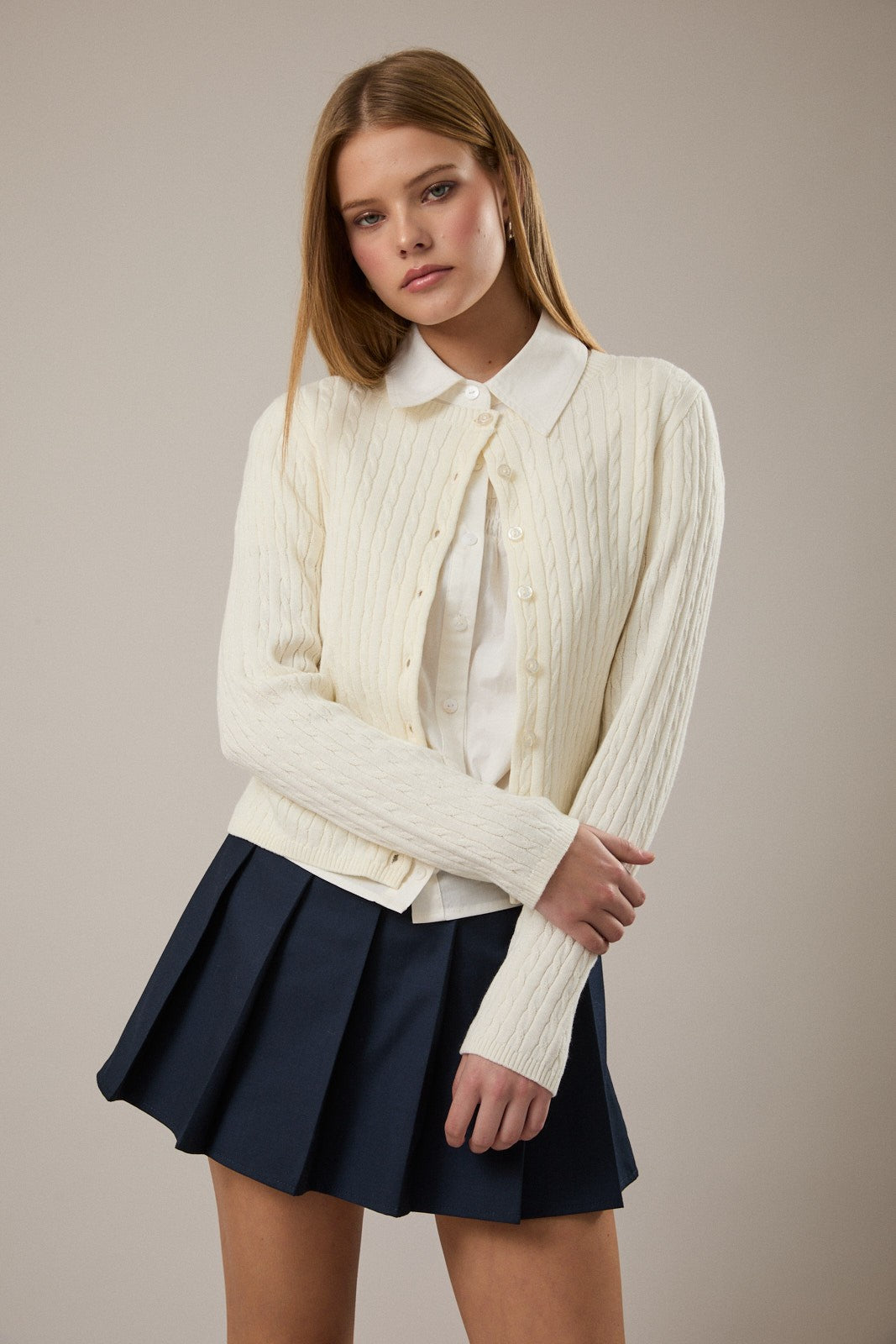 Lily Cream Cable Knit Sweater