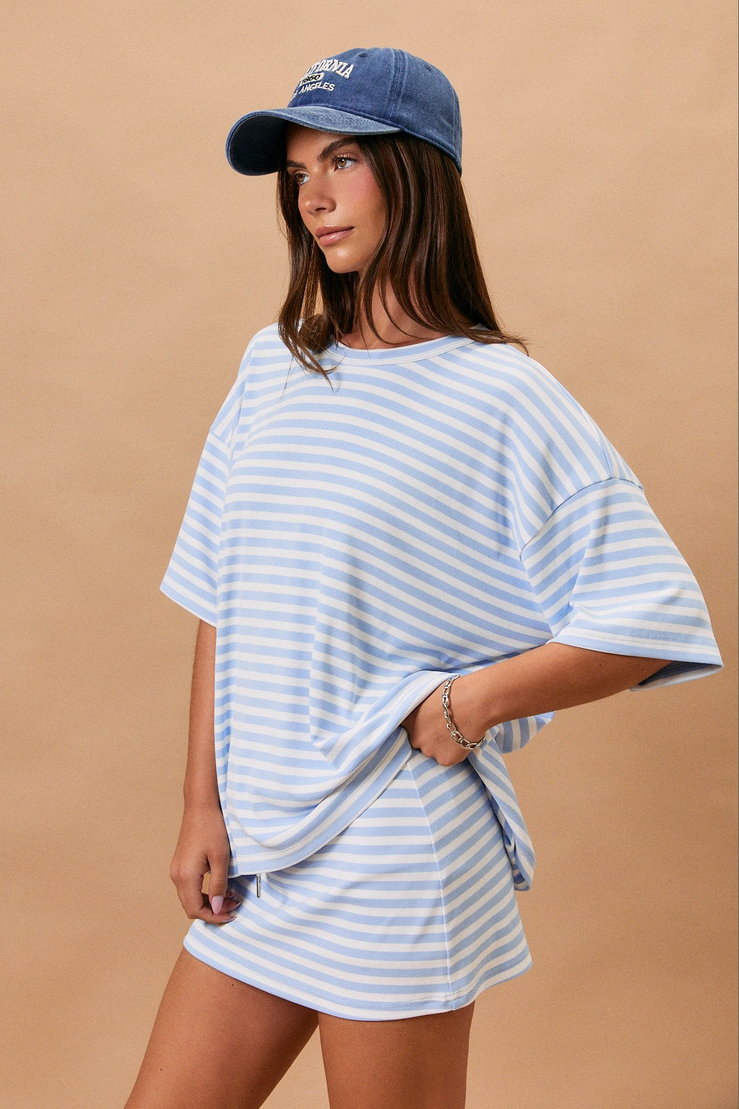 Lily Blue Striped Set Top