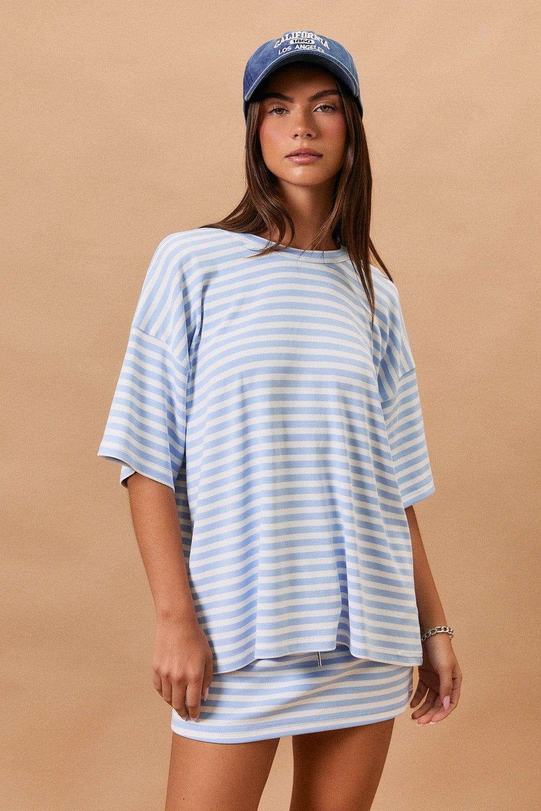 Lily Blue Striped Set Top