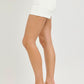 Risen Cream High Rise Scalloped Eyelet Embroidered Pockets