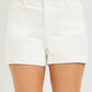 Risen Cream High Rise Scalloped Eyelet Embroidered Pockets