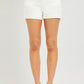 Risen Cream High Rise Scalloped Eyelet Embroidered Pockets