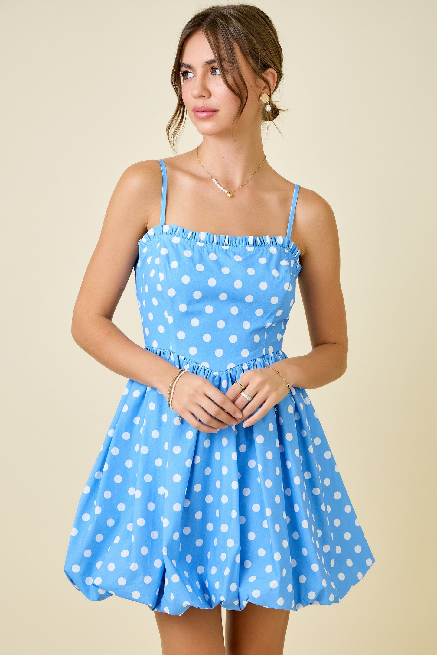 Deliah Blue Polka Dot Bubble Dress