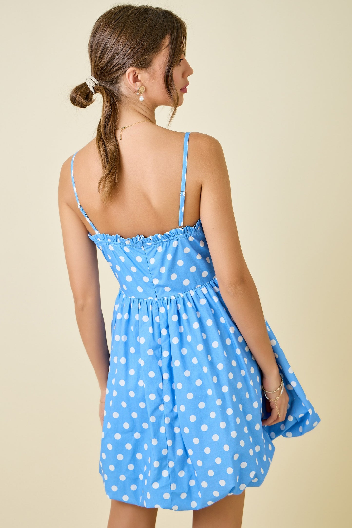 Deliah Blue Polka Dot Bubble Dress