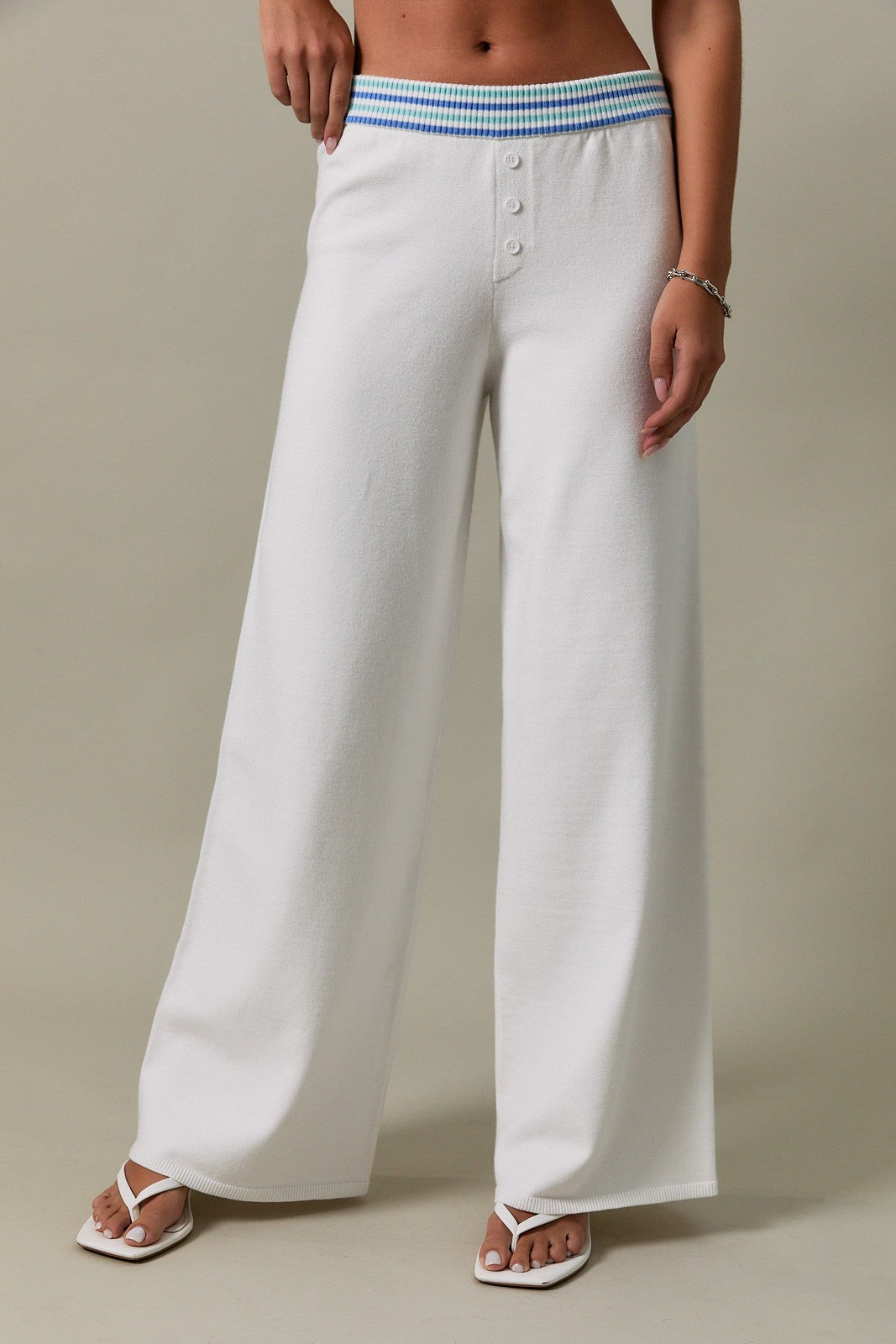 Laura Blue Striped Pants