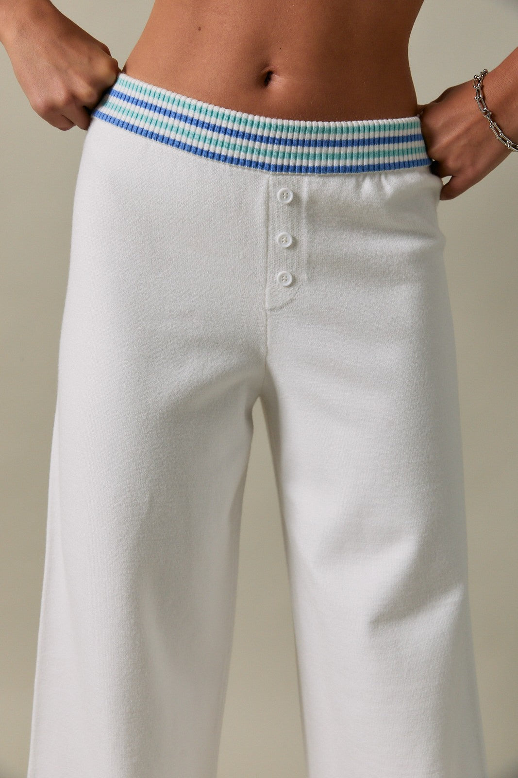 Laura Blue Striped Pants