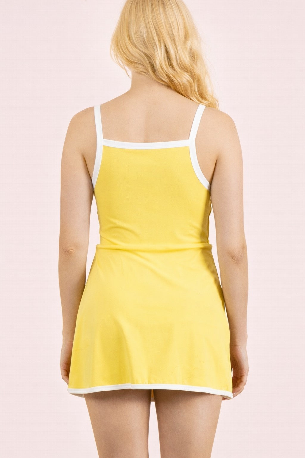 Front Slit Activewear Mini Dress Yellow
