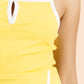 Front Slit Activewear Mini Dress Yellow