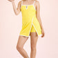 Front Slit Activewear Mini Dress Yellow