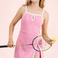 Front Slit Activewear Mini Dress Pink