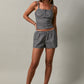 Lana Navy Oatmeal Stripe Set Shorts