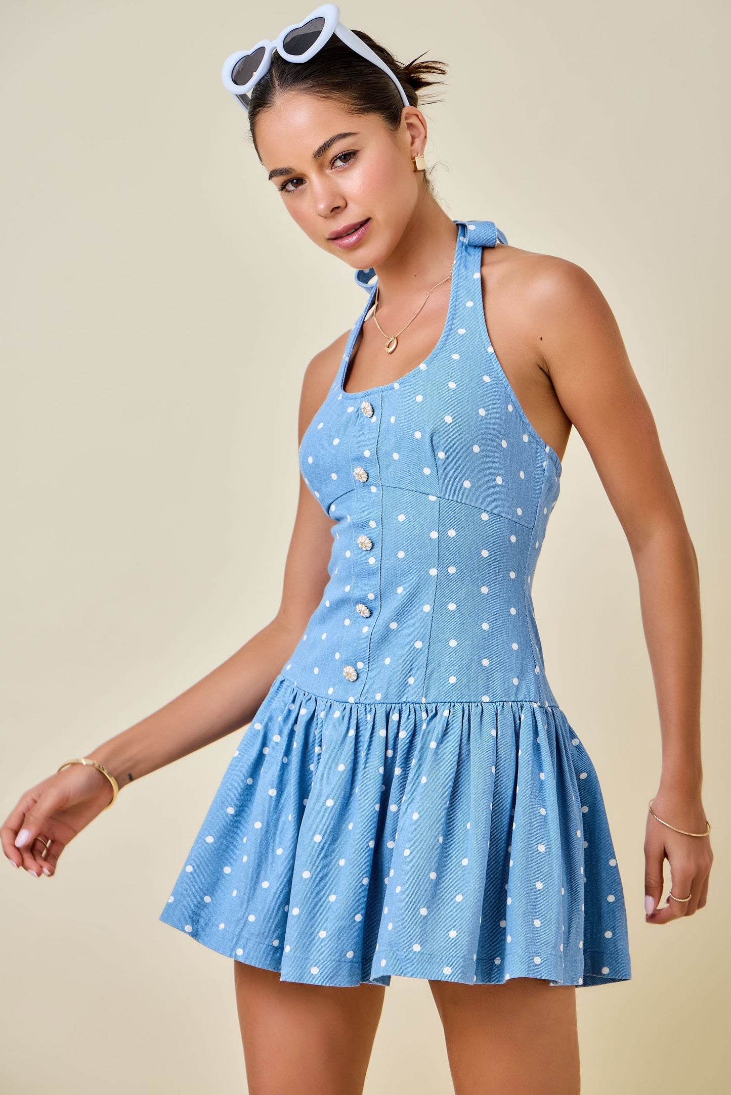 Dani Blue Dot Dress