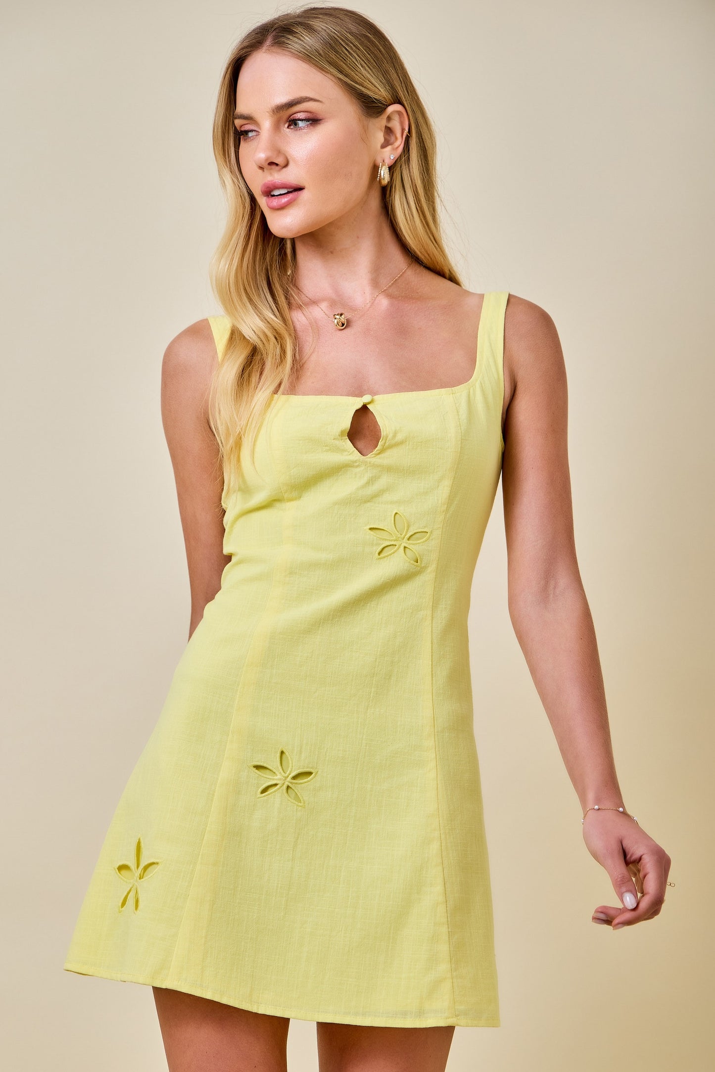 Dasha Lemon Cutout Dress