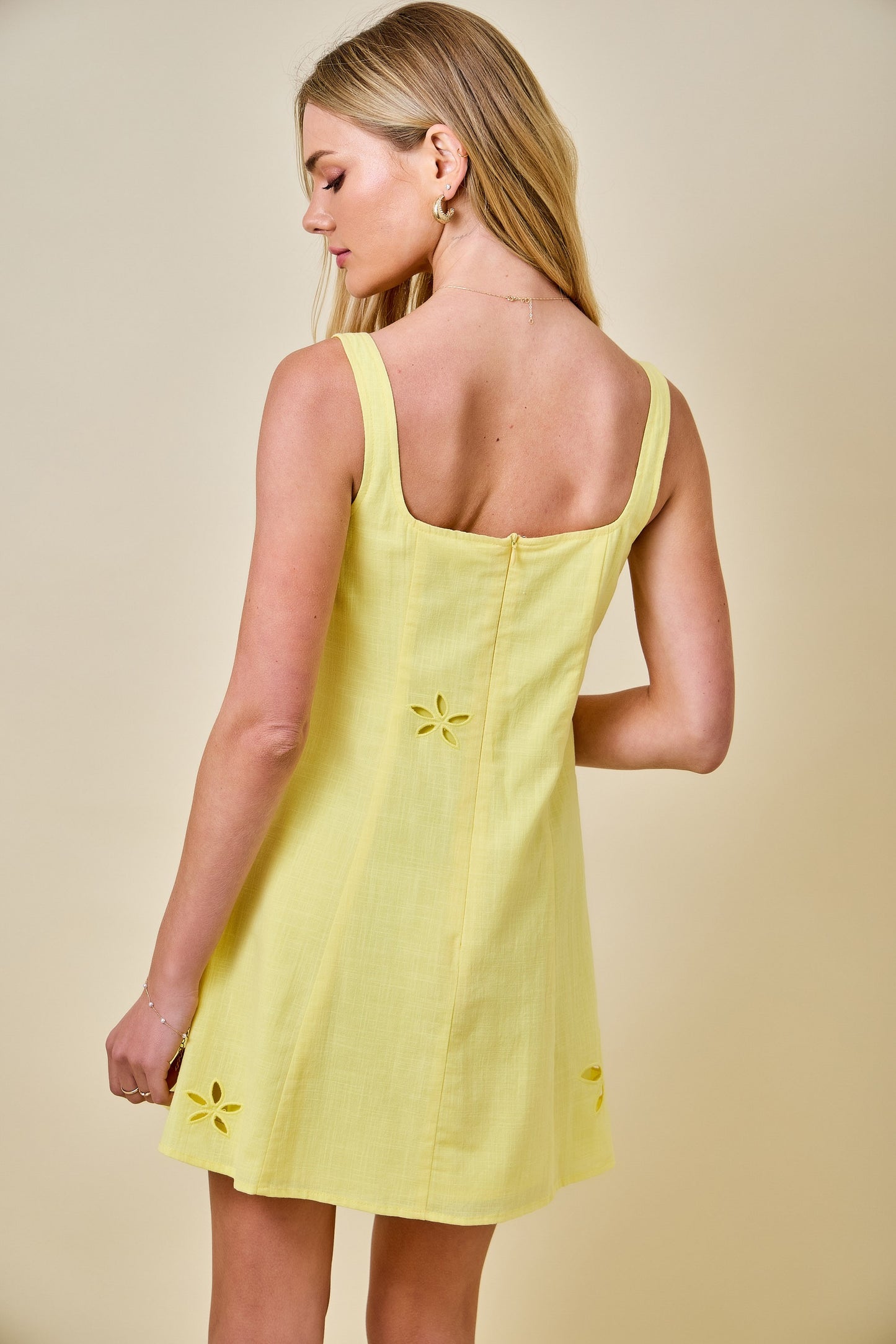 Dasha Lemon Cutout Dress