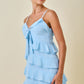 Destiny Blue Ruffle Mini Dress