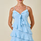 Destiny Blue Ruffle Mini Dress