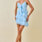 Destiny Blue Ruffle Mini Dress