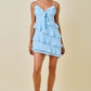 Destiny Blue Ruffle Mini Dress