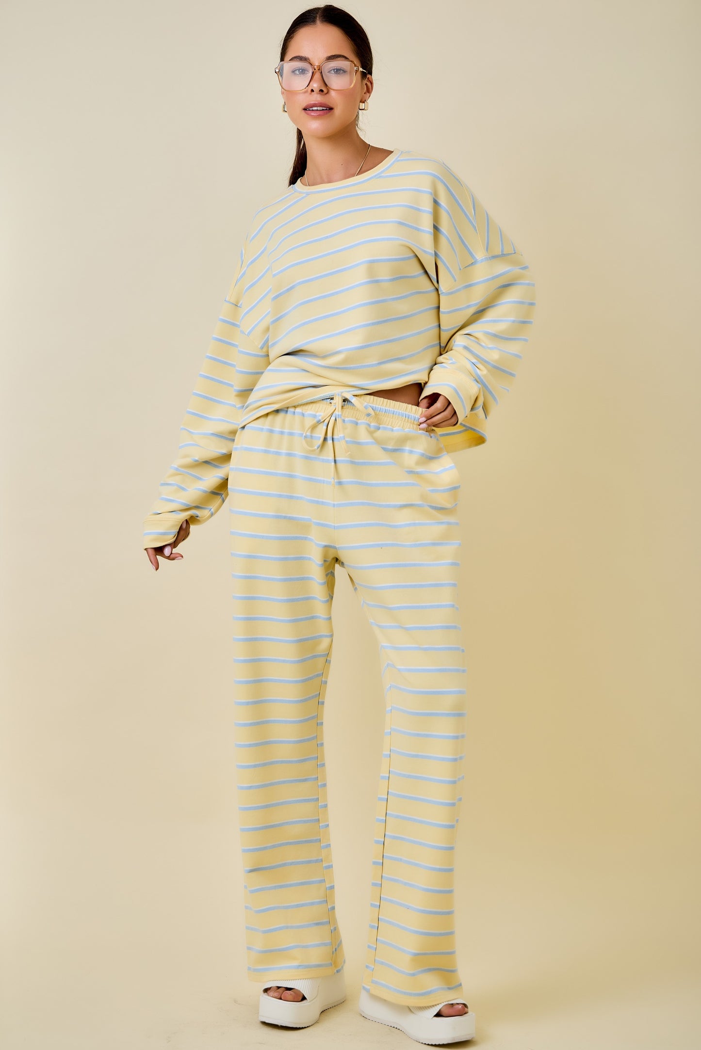 Diana Striped Long Sleeve Yellow