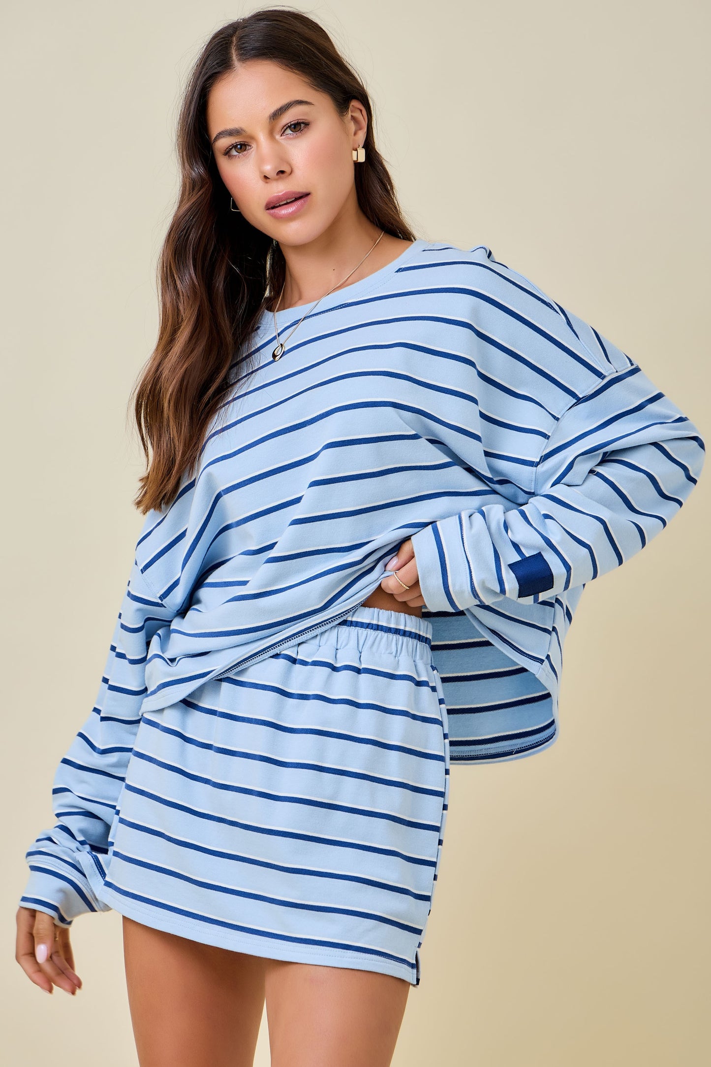 Diana Striped Long Sleeve Blue