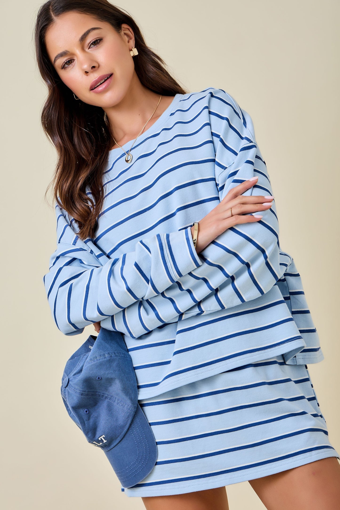 Diana Striped Long Sleeve Blue