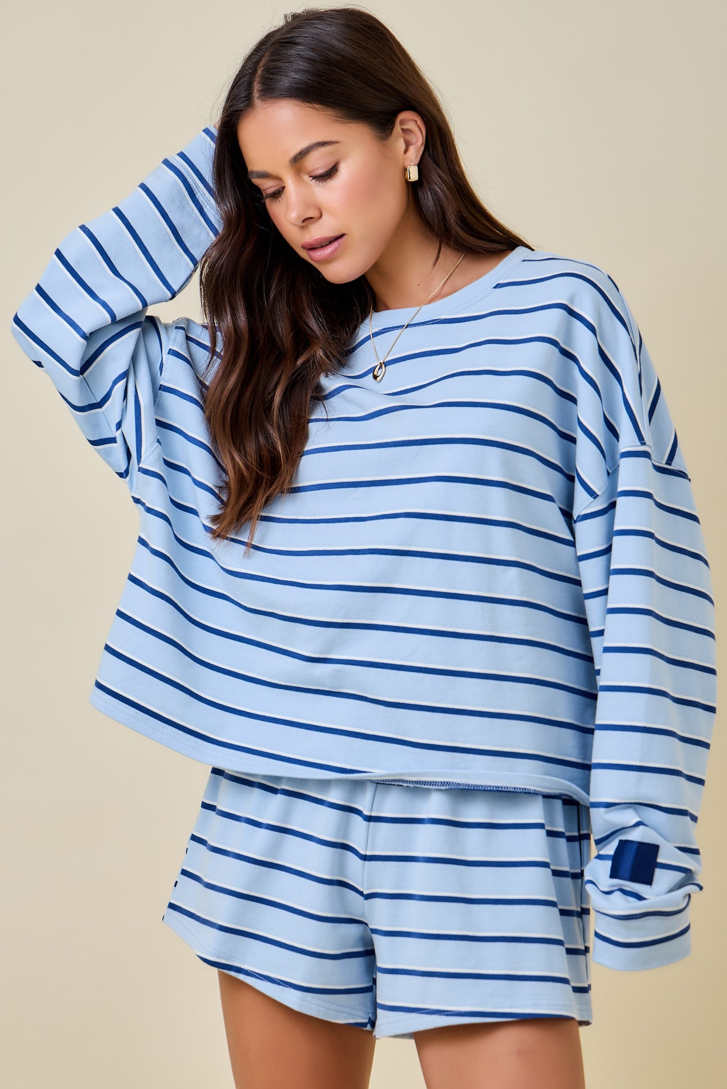 Diana Striped Long Sleeve Blue