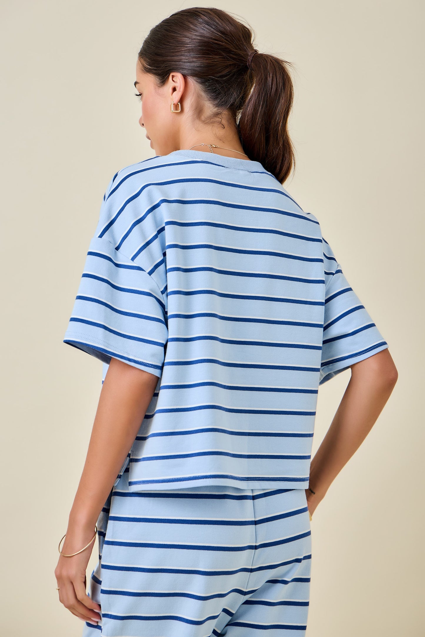Dylan Striped Set Top Blue