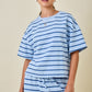 Dylan Striped Set Top Blue