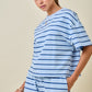 Dylan Striped Set Top Blue