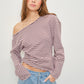 Oscar Asymmetrical Long Sleeve Striped Top