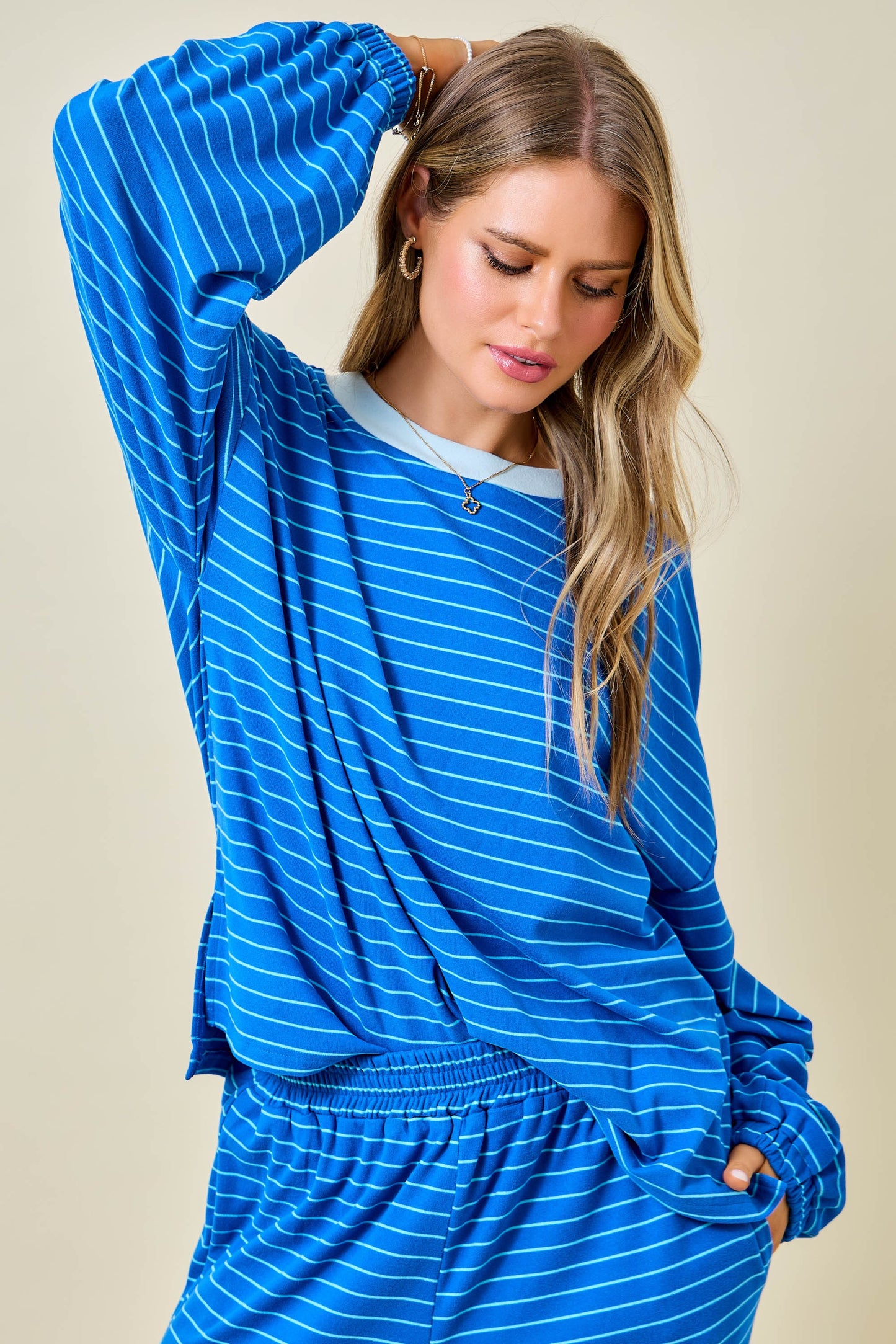Daphne Blue Striped Top