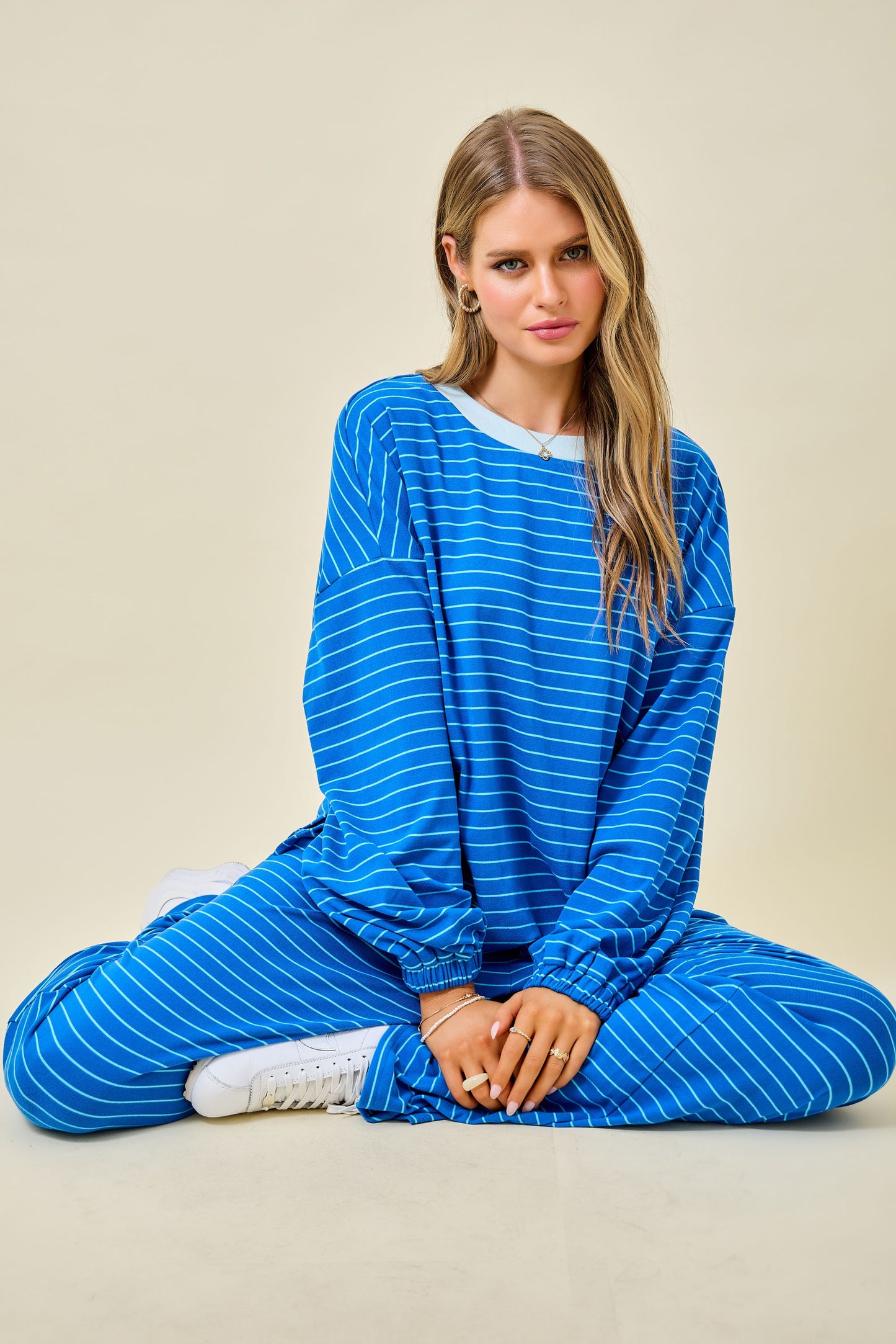 Daphne Blue Striped Top