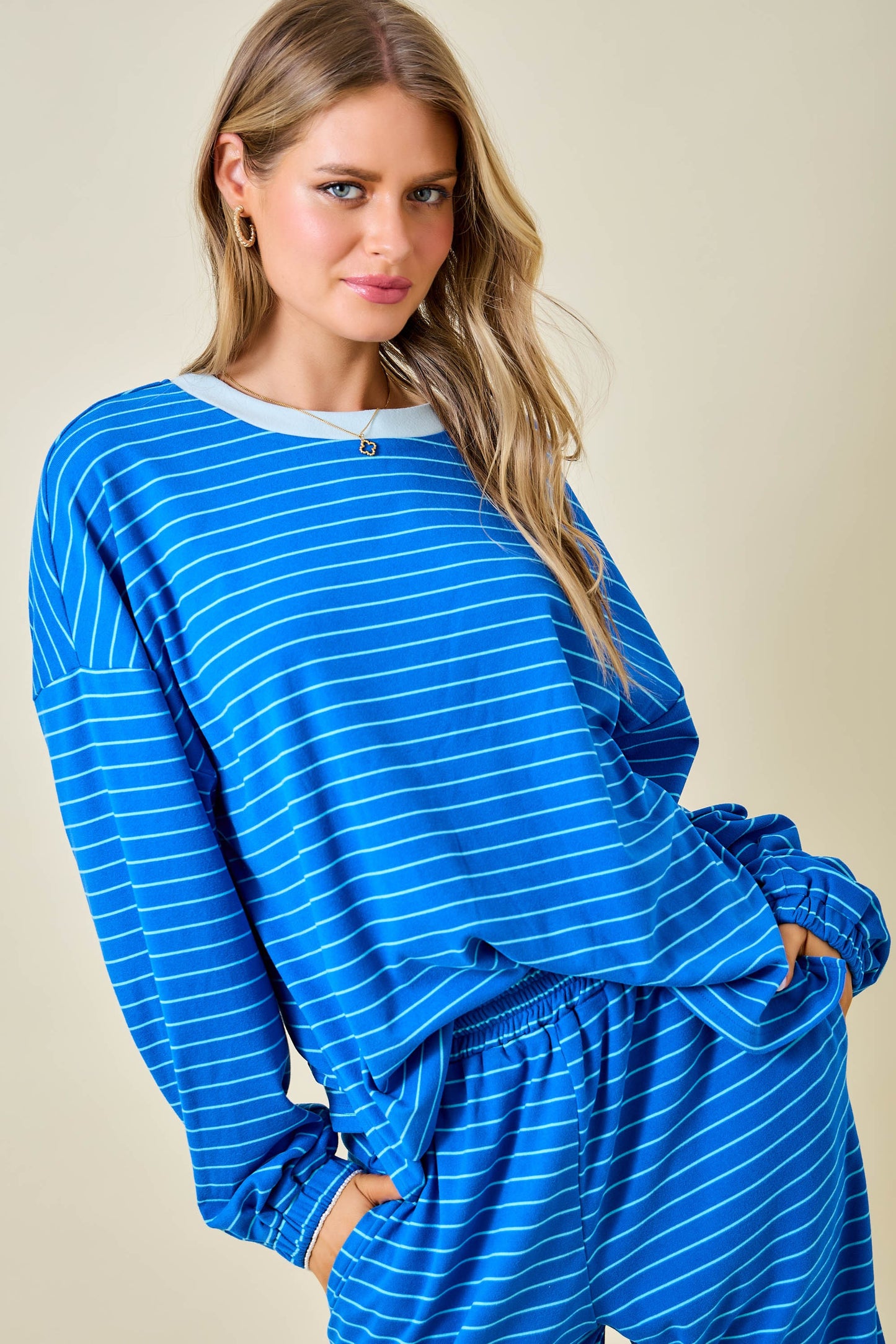 Daphne Blue Striped Top