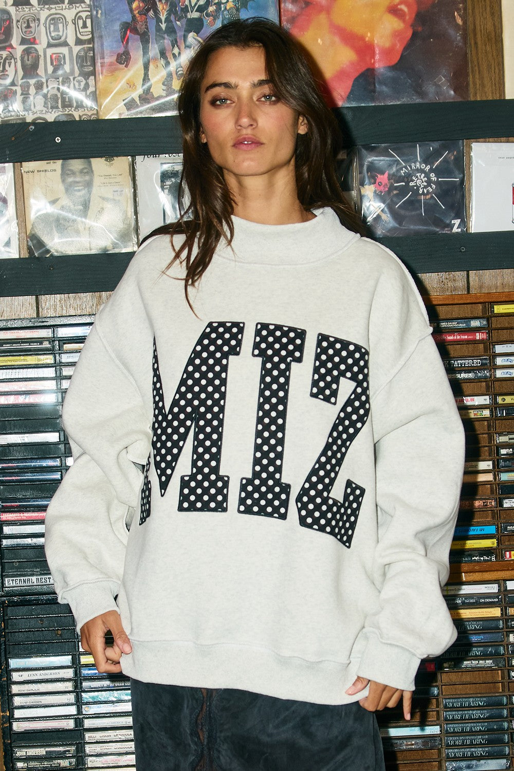 MIZ Polka Dot Mockneck