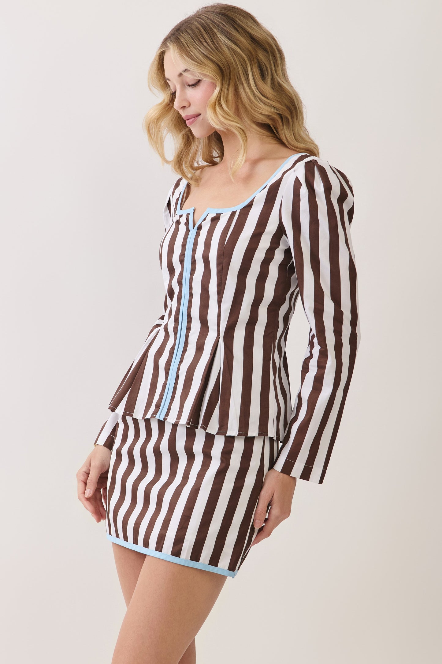 Trinity Brown Stripe Skirt