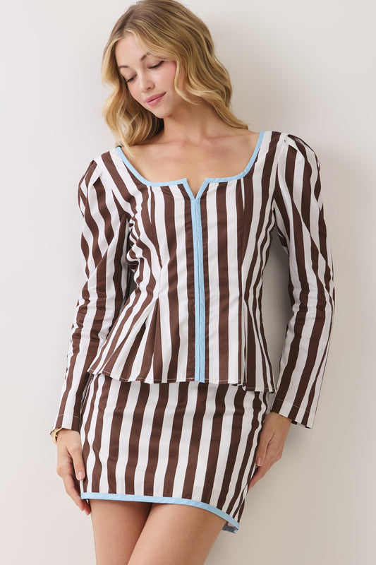 Trinity Brown Stripe Top