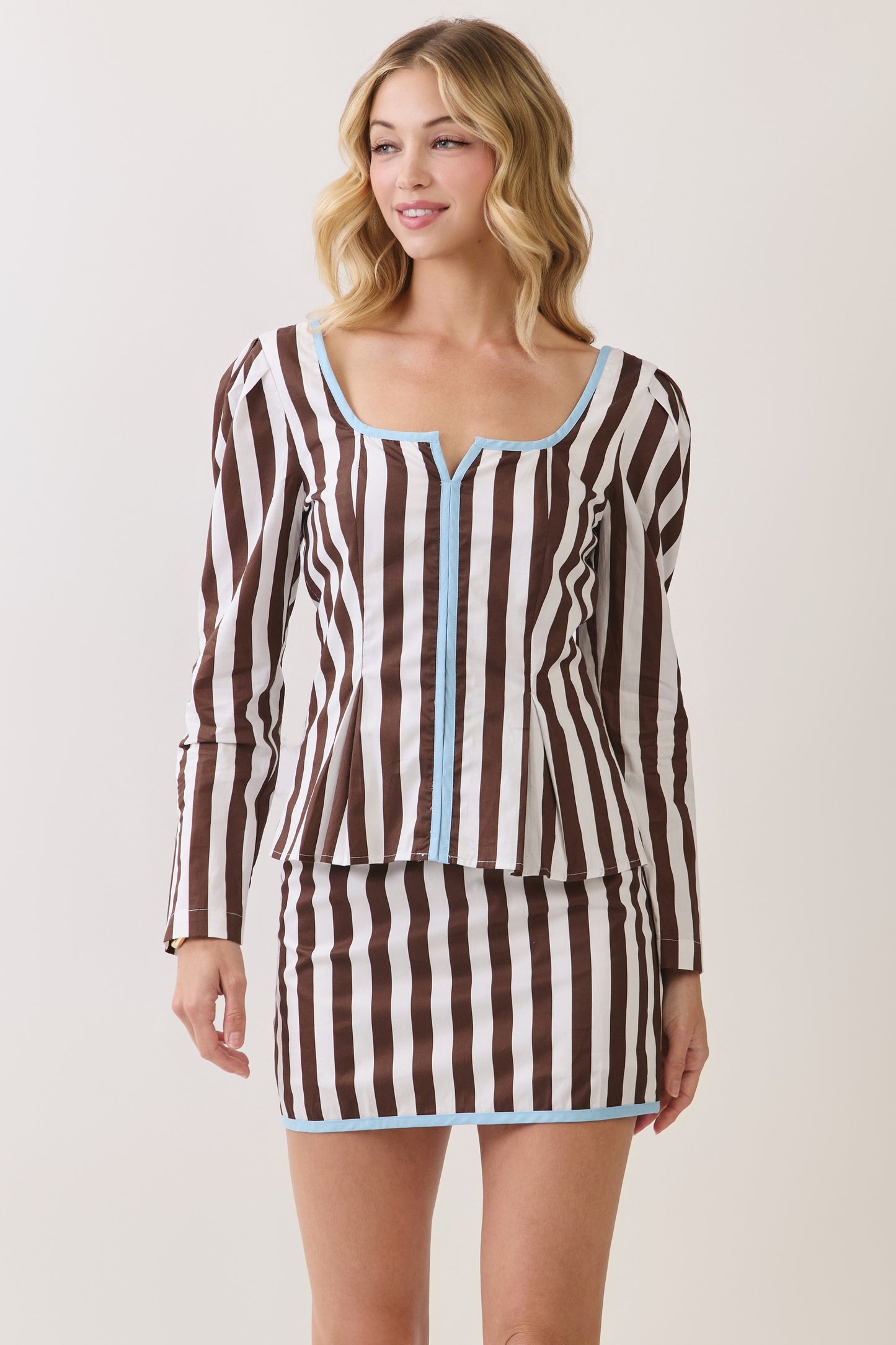 Trinity Brown Stripe Top