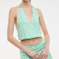 Sky Green Striped Set Top