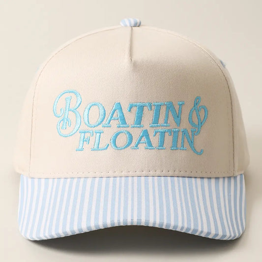 Boatin & Floatin Embroidered Seersucker Brim Trucker Hat